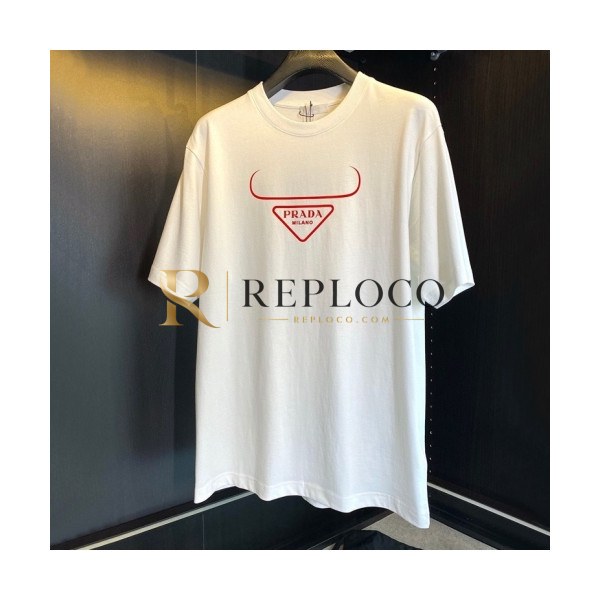 ✨[캐쥬얼]Prada Mens Basic Logo Short Sleeved Tshirts White - 프라다 2021 남성 베이직 로고 폴로 반팔티 Pra02252x Size(s - 2xl) 화이트