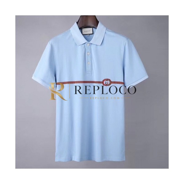✨[매장판]Gucci 2020 Mens Logo Short Sleeved Polo Tshirts - 구찌 2020 남성 로고 폴로 반팔티 Guc02907x.Size(m - 2xl).블루