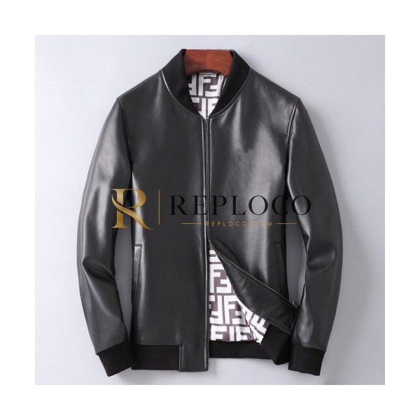✨Fendi 2019 Mens Casual Leather Jacket - 펜디 2019 남성 캐쥬얼 레더 자켓 Fen0424x.Size(m - 3xl).블랙