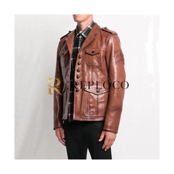 ✨[1:1]Saint Laurent Mens Classic Leather Jackets Brown - 입생로랑 2021 남성 클래식 가죽 자켓 Ysl0124x Size(m - 3xl) 브라운