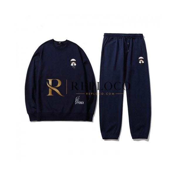 ✨[펜디]Fendi 2020 Mens Patch Logo Training Clothes&Pants - 펜디 2020 남성 패치 로고 트레이닝복&팬츠 Fen0836x.Size(m - 3xl).네이비