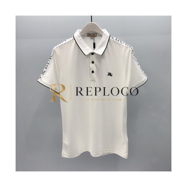 ✨Burberry 2019 Mens Logo Cotton Short Sleeved Polo Tee - 버버리 남성 로고 코튼 폴로 반팔티 BurPT0087.Size(M- 3XL).컬러(화이트)