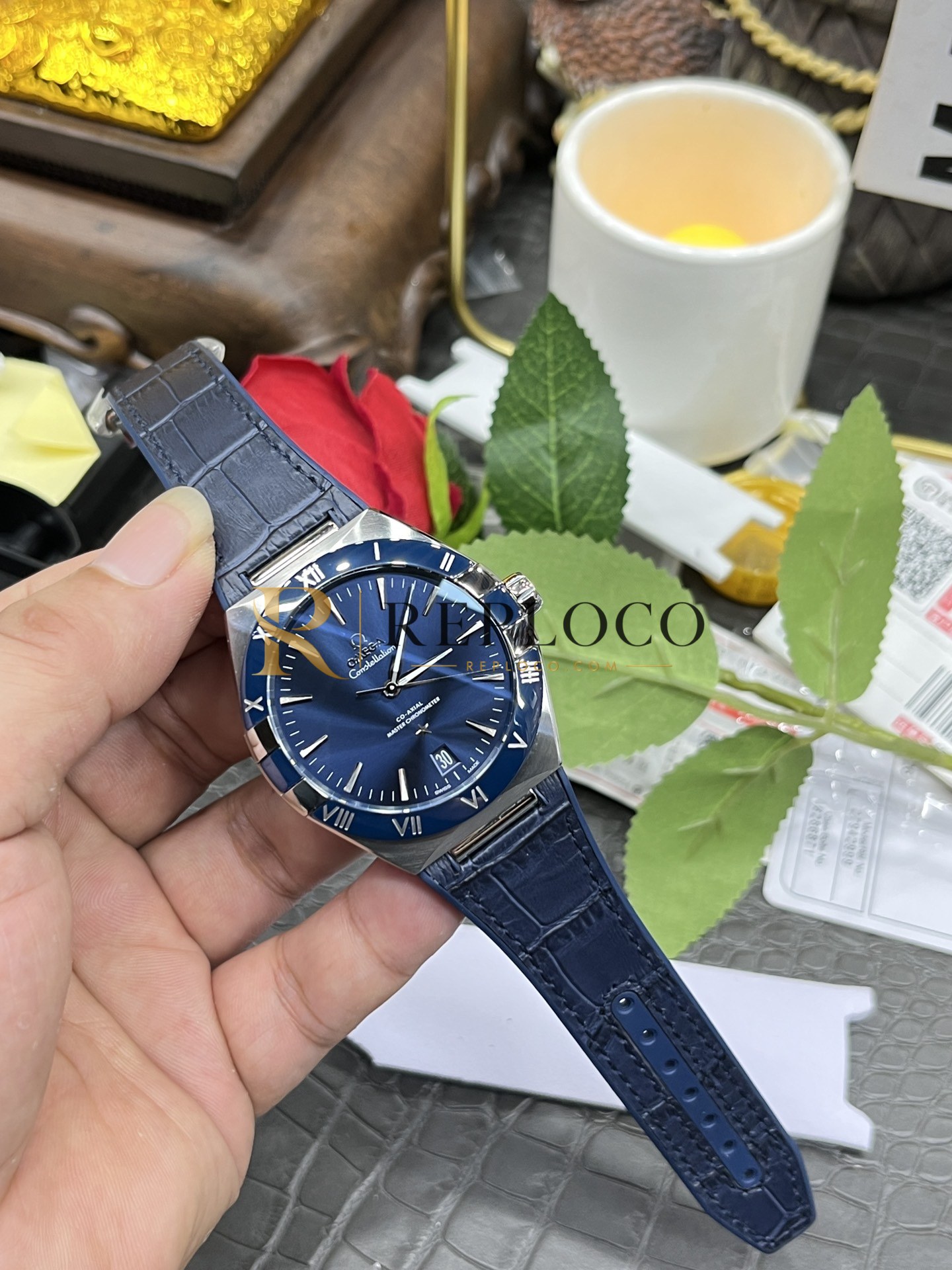 VS 공장 오메가 컨스텔레이션 41mm 스틸 블루 세라믹 베젤 (131.33.41.21.03.001) 1:1 슈퍼클론 단동 DD8900 무브먼트 - 이미지 7