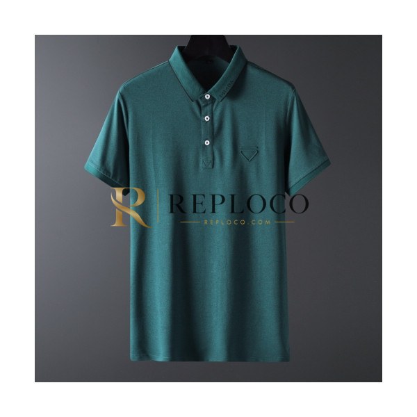 ✨[프라다]Prada 2020 Mens Basic Logo Cotton Short Sleeved Polo Tshirts - 프라다 2020 남성 베이직 로고 코튼 폴로 반팔티 Pra01099x.Size(m - 4xl).그린