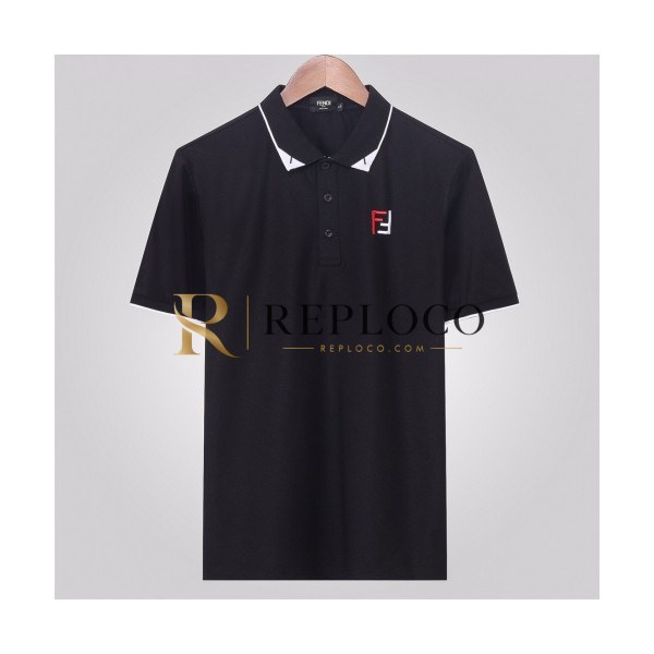 ✨[펜디]Fendi 2020 Mens Logo Casual Short Sleeved Polo Tshirts - 펜디 2020 남성 로고 캐쥬얼 폴로 반팔티 Fen0736x.Size(m - 3xl).블랙