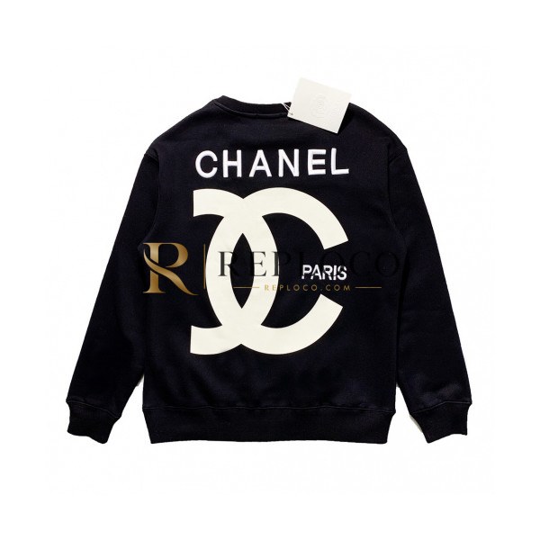 ✨Chanel 2019 Mm/Wm Crew-neck Logo Cotton Tshirts - 샤넬 2019 남자 크루넥 로고 코튼 기모 긴팔티 Cnl0474x.Size(m - xl).블랙