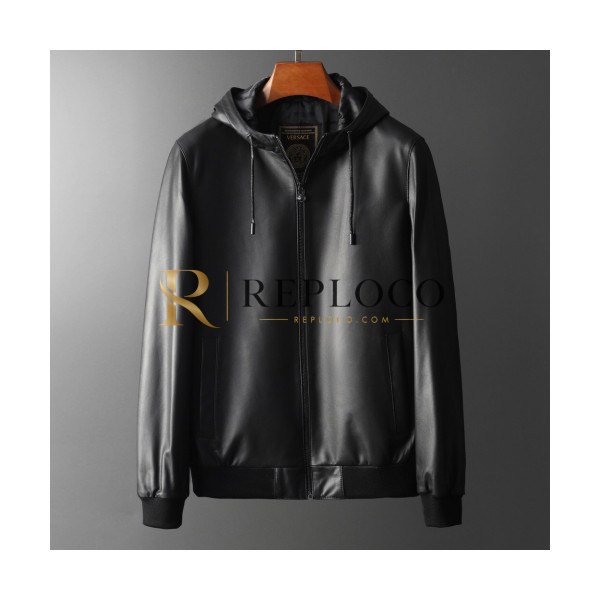 ✨Versace 2019 Logo Mens Casual Leather Jacket - 베르사체 2019 남성 캐쥬얼 가죽 자켓 Ver0312x.Size(m - 3xl).블랙