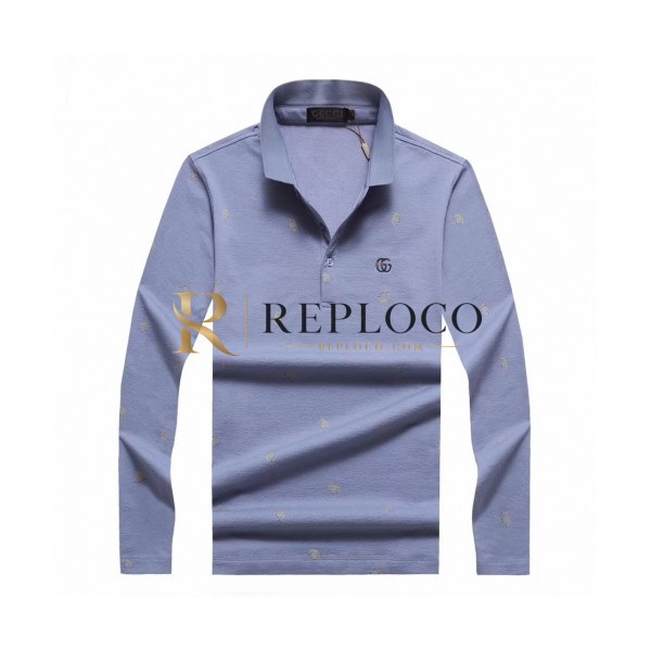 ✨[구찌]Gucci 2020 Mens Basic Cotton Polo Tshirts - 구찌 2020 남성 베이직 코튼 폴로 긴팔티 Guc02337x.Size(m - 3xl).블루