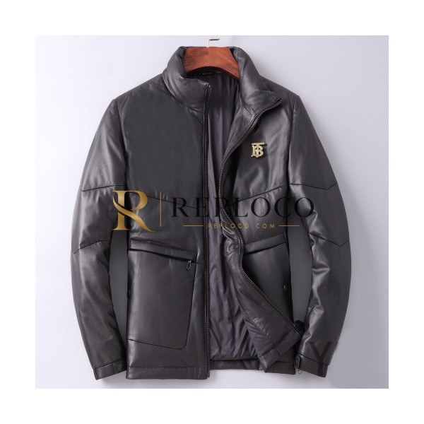 ✨Burberry 2019 Mens Casual Leather Jacket - 버버리 2019 남성 캐쥬얼 레더 자켓 Bur01300x.Size(m - 3xl).블랙