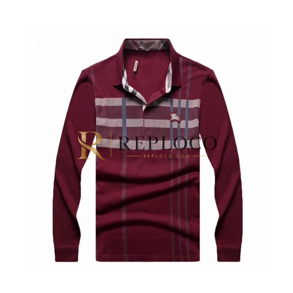 ✨[버버리]Burberry 2020 Mens Logo Casual Cotton Polo Tshirts - 버버리 2020 남성 로고 캐쥬얼 코튼 폴로 맨투맨 Bur02180x.Size(m - 3xl).버건디