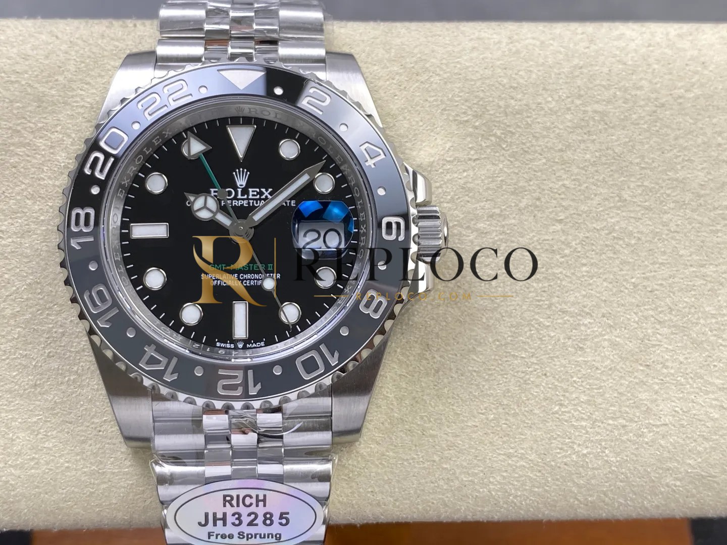 RICH 공장 롤렉스 GMT 마스터 II 126710 BLNR 904L 스틸 브루스 웨인 1:1 베스트 에디션 쥬빌리 브레이슬릿 JH3285 (프리 스프룽) V2