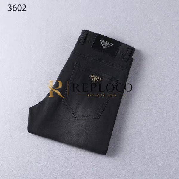 ✨[프라다]Prada 2023 Mens Business Classic Denim Pants - 프라다 2023 남성 비지니스 클래식 청바지 Pra0111x.Size(29 - 38).블랙