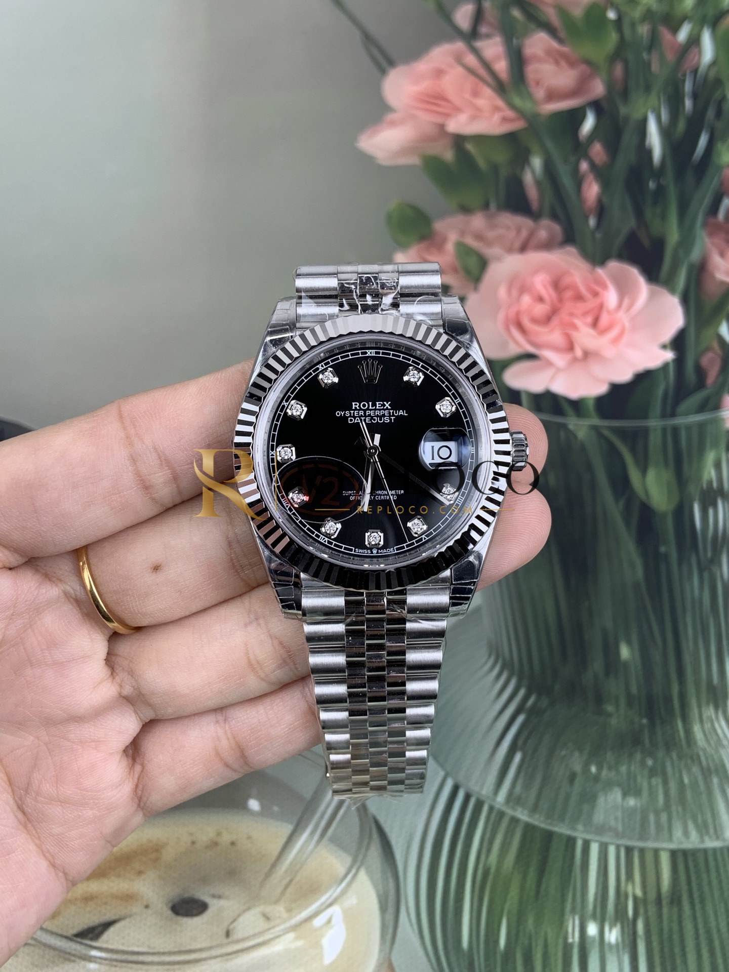 VS 공장 V2 롤렉스 데이저스트 41mm 126334 딥 블랙 다이아몬드 다이얼 플루티드 베젤 쥬빌리 브레이슬릿 1:1 슈퍼클론 DD3235 무브먼트