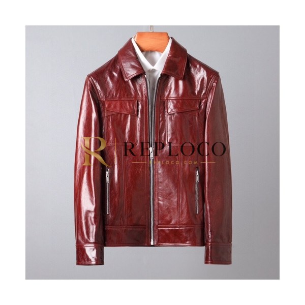 ✨[1:1]Saint Laurent Mens Classic Leather Jackets Brown - 입생로랑 2021 남성 클래식 가죽 자켓 Ysl0124x Size(m - 3xl) 브라운