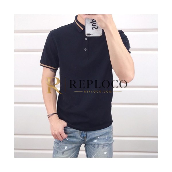 ✨Burberry 2019 Mens Logo Polo Cotton Short Sleeved Tshirt - 버버리 남성 로고 폴로 코튼 반팔티 Burpt0010.Size(M - 3XL).블랙