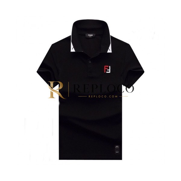 ✨[펜디]Fendi 2020 Mens Logo Casual Cotton Polo Short Sleeved Tshirts - 펜디 2020 남성 로고 캐쥬얼 코튼 폴로 반팔티 Fen0645x.Size(m - 3xl).블랙