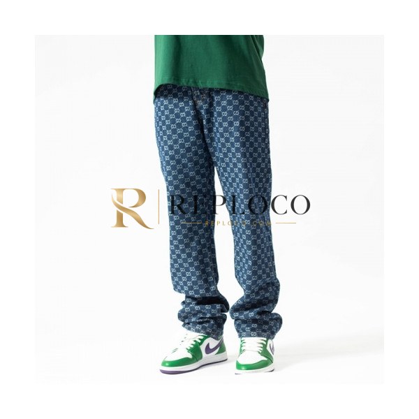 ✨Louis vuitton Mens Monogram Casual Pants Blue - 루이비통 2021 남성 모노그램 캐쥬얼 팬츠 Lou02855x Size(29 - 38) 블루