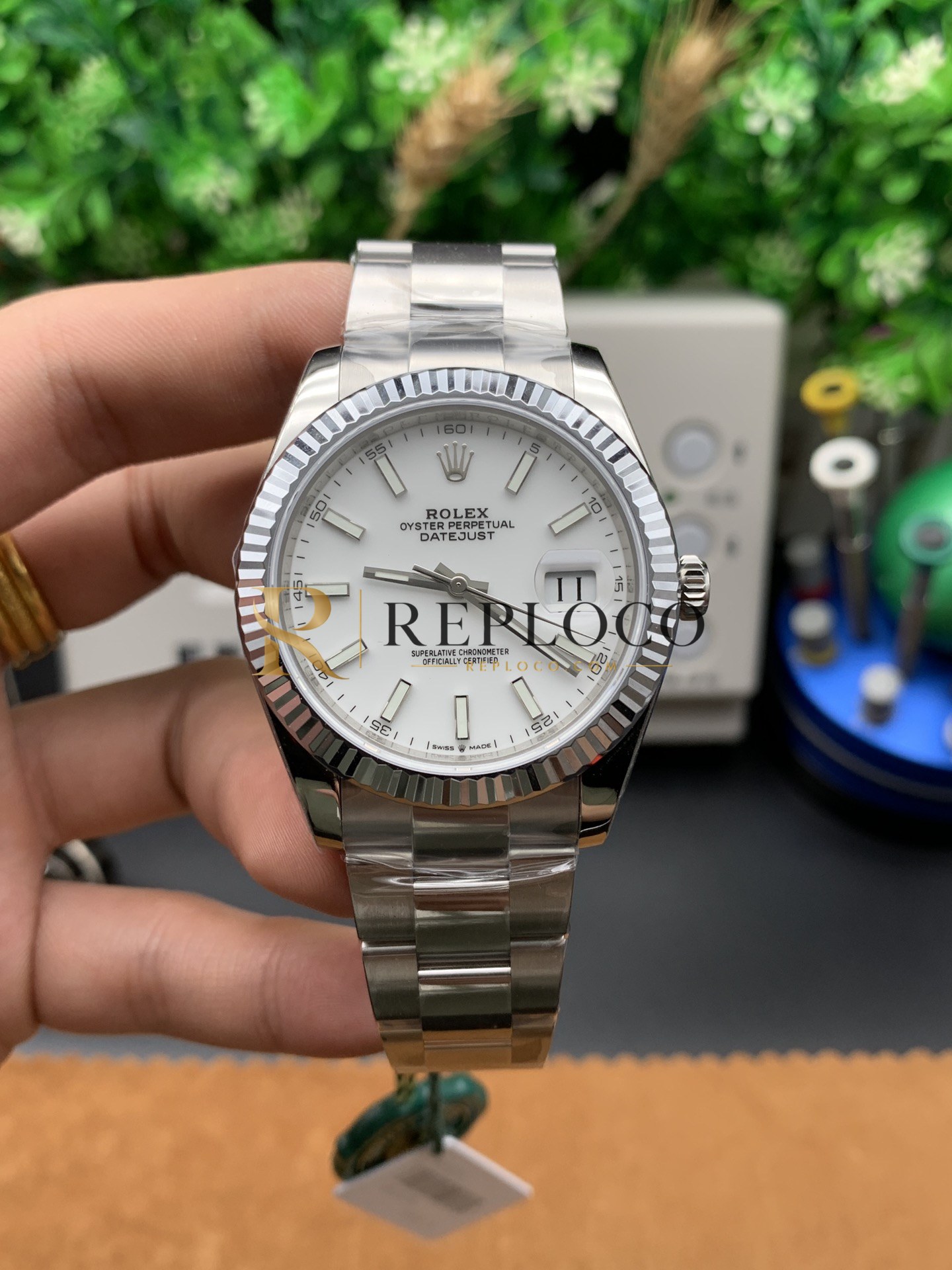 VS 공장 롤렉스 데이저스트 41mm 126334 퓨어 화이트 다이얼 플루티드 베젤 오이스터 브레이슬릿 1:1 슈퍼클론 DD3235 무브먼트 - 이미지 2
