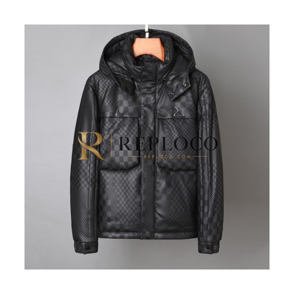 ✨Louis vuitton Mens Logo Leather Jackets Black - 루이비통 2021 남성 로고 가죽 자켓 Lou03773x Size(m - 3xl) 블랙