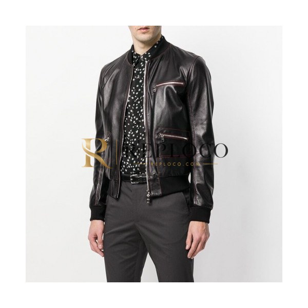 ✨Fendi 2019 Mens Casual Leather Jacket - 펜디 2019 남성 캐쥬얼 레더 자켓 Fen0407x.Size(l - 4xl).블랙