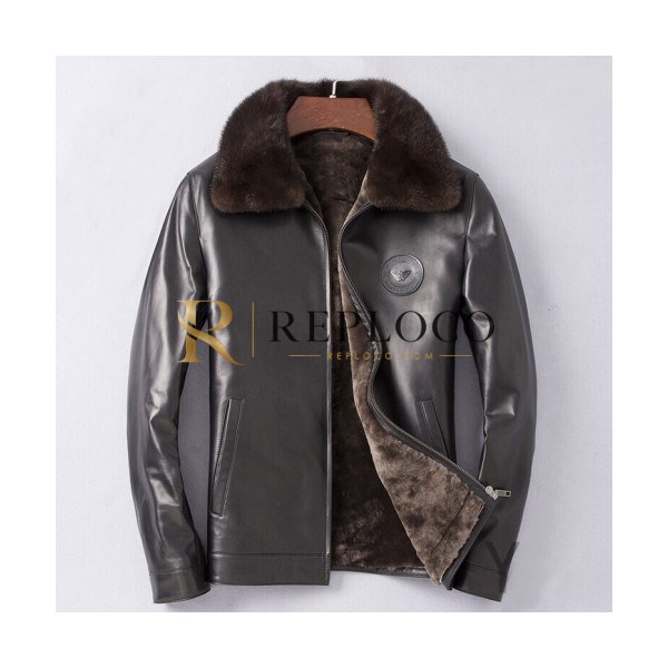 ✨Armani 2019 Mens Casual Leather Jacket - 알마니 2019 남성 캐쥬얼 가죽 자켓 Arm0394x.Size(l - 4xl).블랙