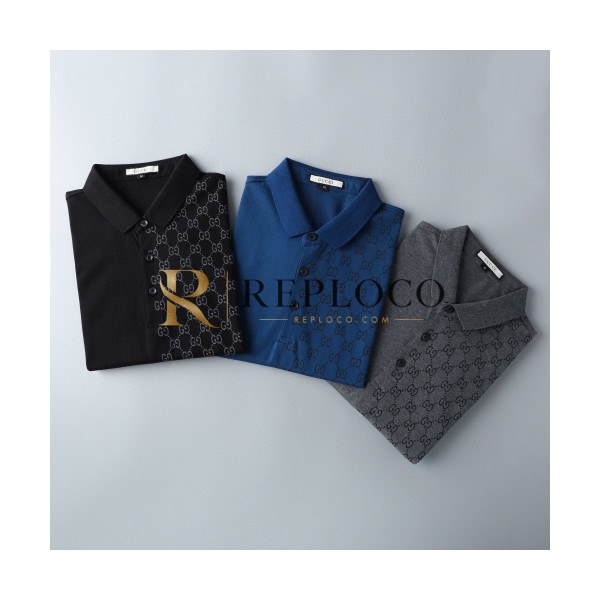 ✨[매장판]Gucci 2020 Mens Logo Cotton Short Sleeved Polo Tshirts - 구찌 2020 남성 로고 코튼 폴로 반팔티 Guc02370x.Size(m - 3xl).3컬러(블랙/블루/그레이)