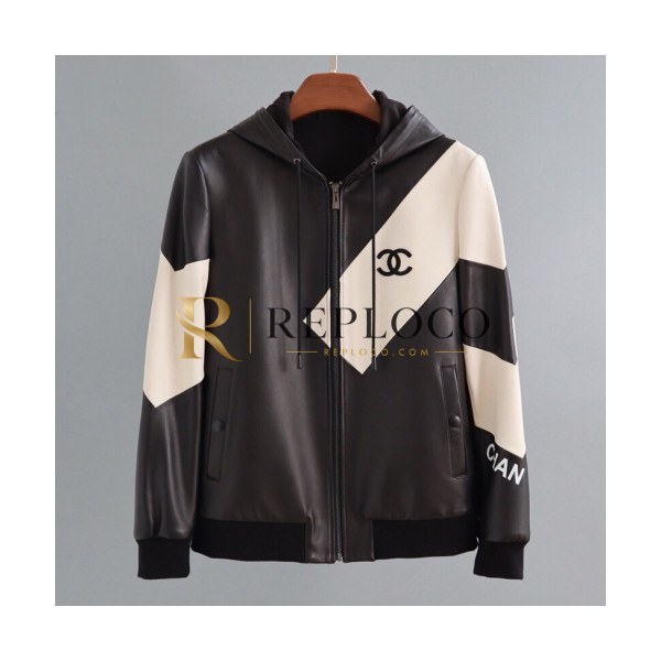 ✨Chanel 2019 Mens Logo Leather Jacket - 샤넬 2019 남성 로고 레더 자켓Cha0454x.Size(m - 3xl).블랙