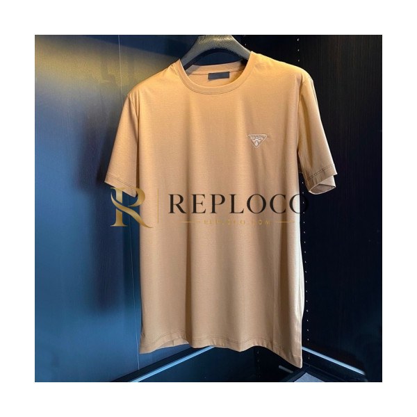 ✨Prada Mens Basic Logo Short Sleeved Tshirts Camel - 프라다 2021 남성 베이직 로고 폴로 반팔티 Pra02250x Size(m - 3xl) 카멜