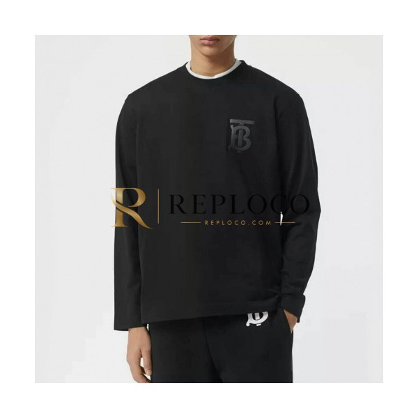 ✨Burberry 2020 Mm/Wm Logo Casual Cotton Tshirts - 버버리 2020 남자 로고 캐쥬얼 코튼 긴팔티 Bur02108x.Size(2xs - s).블랙