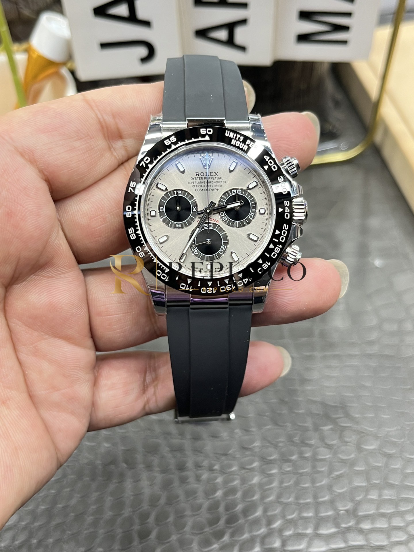 VS 공장 롤렉스 코스모그래프 데이토나 40mm 116519LN 그레이 고스트 슬레이트 다이얼 러버 스트랩 1:1 슈퍼클론 DD4130 무브먼트