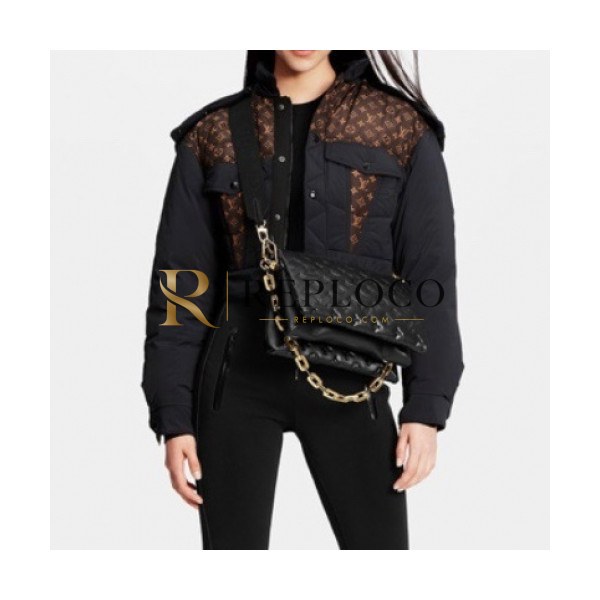 ✨Louis vuitton Mens Logo Down Padding Black - 루이비통 2021 남성 로고 다운 패딩 Lou03726x Size(s - l) 블랙