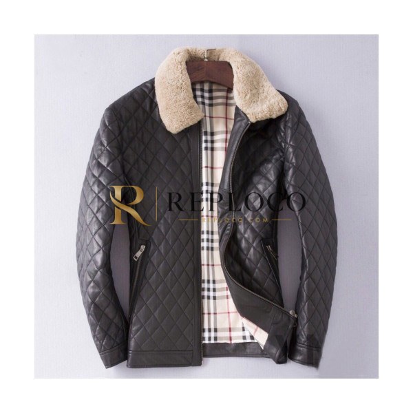 ✨Burberry 2019 Mens Casual Down Leather Jacket - 버버리 2019 남성 캐쥬얼 다운 가죽 자켓 Bur01396x.Size(m - 3xl).블랙