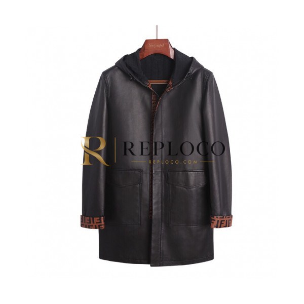 ✨Fendi 2019 Mens Casual Leather Coat - 펜디 2019 남성 캐쥬얼 레더 코트 Fen0323x.Size(m - 3xl).블랙