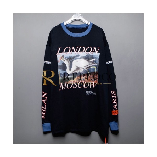 ✨Heron Preston Mens Printing Tshirts - 헤론프레스턴 2019 남성 오버사이즈 긴팔티 Hron20x