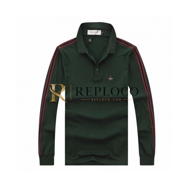 ✨[구찌]Gucci 2020 Mens Basic Cotton Polo Tshirts - 구찌 2020 남성 베이직 코튼 폴로 긴팔티 Guc02227x.Size(m - 3xl).다크그린