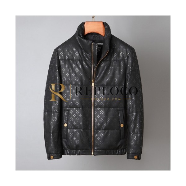 ✨Louis vuitton Mens Logo Leather Jackets Black - 루이비통 2021 남성 로고 가죽 자켓 Lou03774x Size(m - 3xl) 블랙