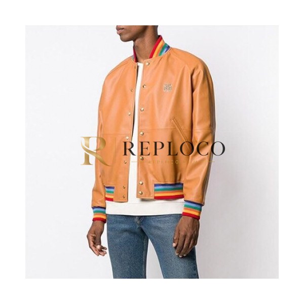✨Loewe 2019 Mens Causal Leather Jacket - 로에베 2019 남성 캐쥬얼 가죽 자켓 Loe0109x.Size(m - 3xl).오렌지