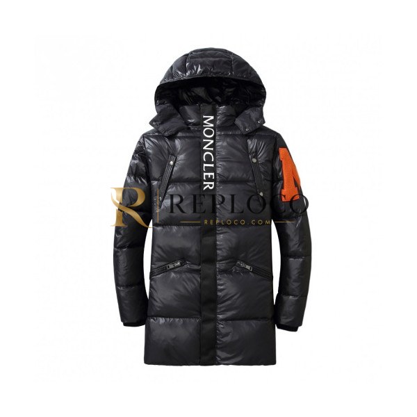 ✨Moncler 2019 Mens Patch Logo Modern Long Down Padding - 몽클레어 2019 남성 패치 로고 모던 롱다운 유광패딩 Moc0812x.Size(m - 2xl).블랙
