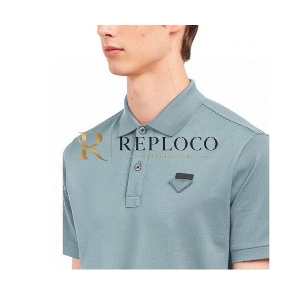 ✨[프라다]Prada 2020 Mens Basic Logo Cotton Short Sleeved Polo Tshirts - 프라다 2020 남성 베이직 로고 코튼 폴로 반팔티 Pra01091x.Size(s - 2xl).블루
