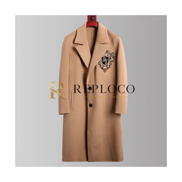 ✨Dolce&Gabbana 2019 Mens Logo Cashmere Coat - 돌체앤가바나 2019 남성 로고 캐시미어 코트 Dol0230x.Size(s - 2xl).아이보리브라운