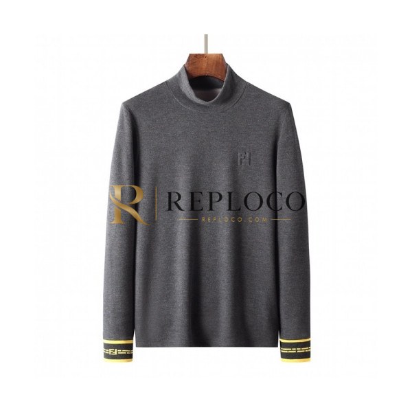 ✨Fendi Mens Logo Crew-neck Cotton Tshirts Gray - 펜디 2021 남성 몬스터 크루넥 코튼 긴팔티 Fen01082x Size(m - 3xl) 그레이