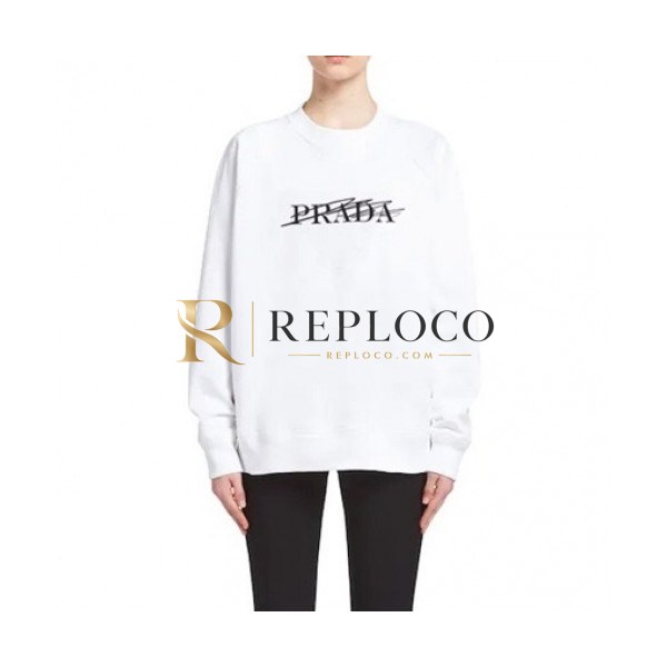 ✨Prada Mens Crew-neck Cotton Tshirts White - 프라다 2021 남성 로고 크루넥 코튼 긴팔티 Pra02469x Size(s - xl) 화이트