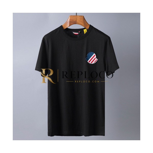 ✨Mocler 2019 Mens Polo Patch Logo Cotton Short Sleeved T-shirt - 몽클레어 남성 신상 폴로 패치 로고 반팔티 Moc0488x.Size(m - 2xl).2컬러(블랙/화이트)