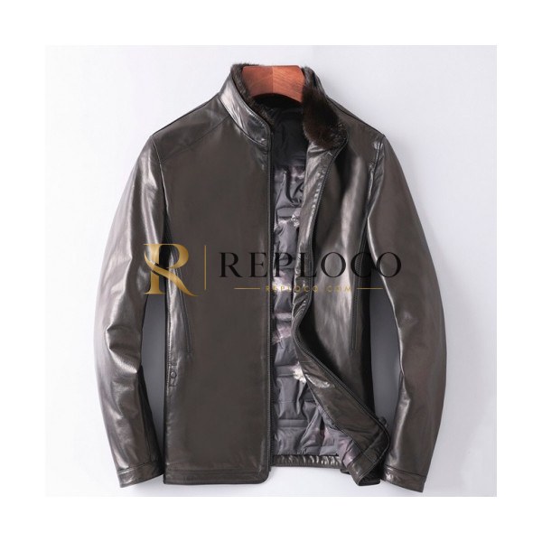 ✨Burberry 2019 Mens Casual Duck Down Leather Jackets - 버버리 2019 남성 캐쥬얼 덕다운 가죽 자켓 Bur01728x.Size(l - 4xl).블랙