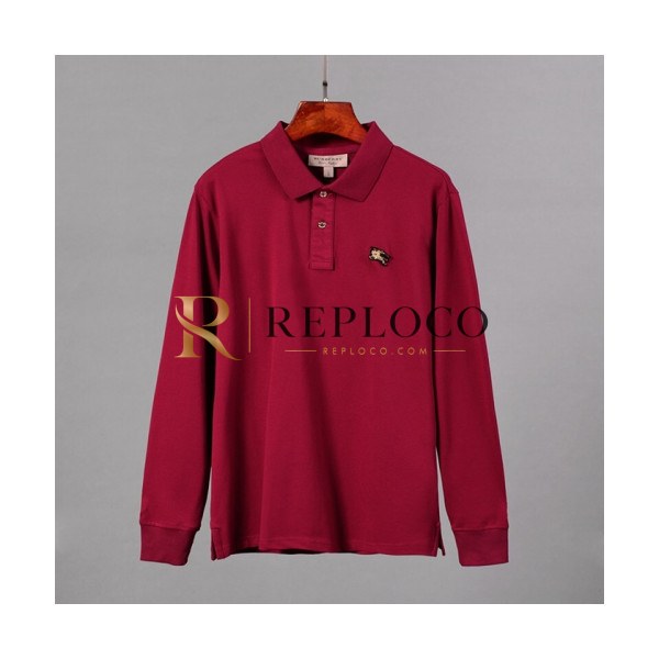 ✨Burberry 2018 London Cotton Polo Man-to-man - 버버리 런던 코튼 폴로 맨투맨 Bur0445x.Size(m - 3xl).레드