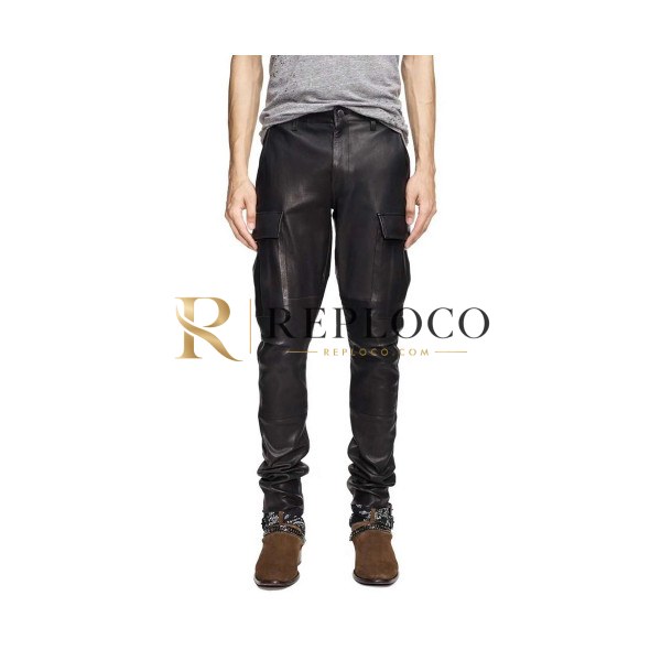 ✨Amiri 2019 Mens Artificial Leather Pants - 아미리 남성 신상 아티피셜 레더 팬츠 Ami0032x.Size(28 - 42).블랙
