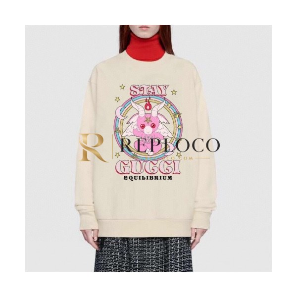 ✨Gucci 2020 Womens Logo Crew-neck Cotton Tshirts - 구찌 2020 여성 로고 코튼 크루넥 코튼 긴팔티 Guc03100x.Size(s - l).아이보리