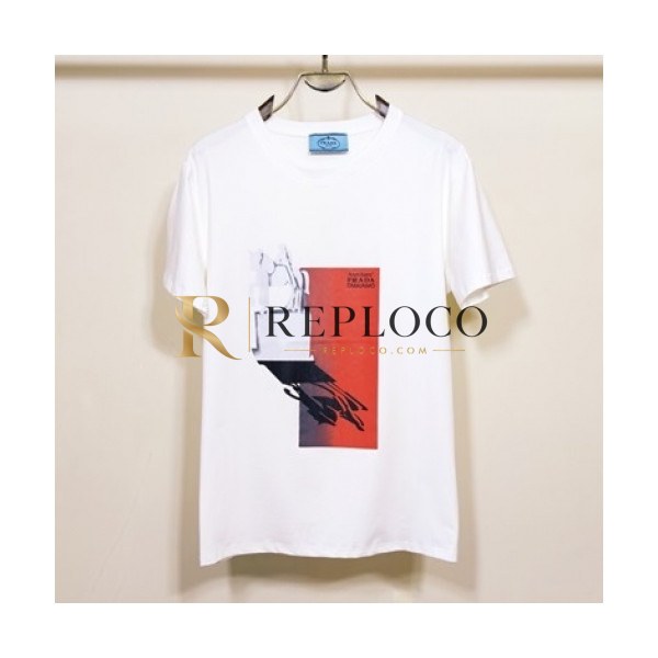 ✨Prada Mens Basic Logo Short Sleeved Tshirts White - 프라다 2021 남성 베이직 로고 폴로 반팔티 Pra02284x Size(s - 2xl) 화이트