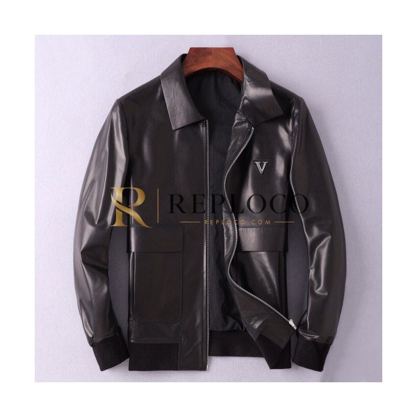 ✨Louis vuitton 2019 Mens Logo Leather Jacket - 루이비통 2019 남성 로고 가죽 자켓 Lou01386x.Size(m - 3xl).블랙