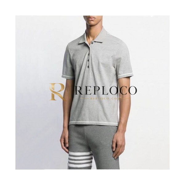 ✨[톰브라운]Thom Browne 2020 Mens Casual Cotton Short Sleeved Polo Tshirts - 톰브라운 2020 남성 로고 코튼 폴로 반팔티 Tho0781x.Size(m - 2xl).그레이